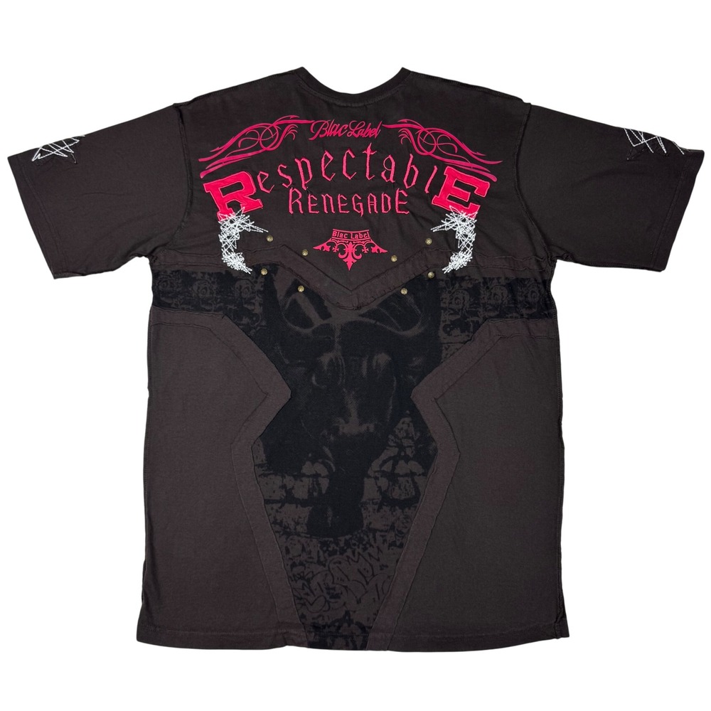 Blac Label Turnbull Hardheads Graphic T Shirt Brown Streetwear Mens Y2K Grunge‎